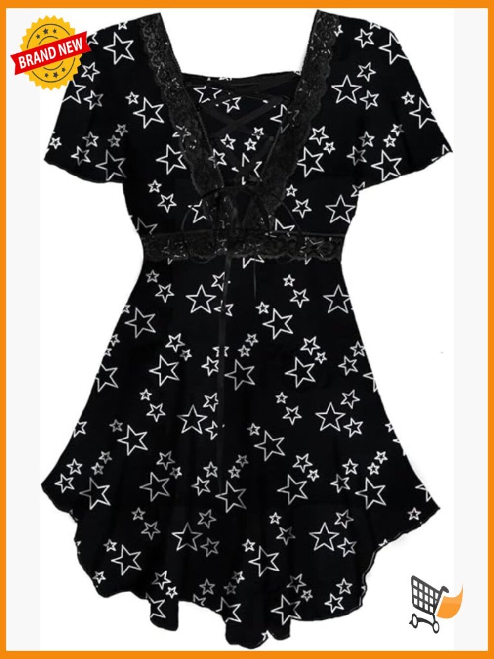 Victorian Gothic Corset Lace-Up Blouse, Short Sleeve, Empire Waist, Butterfly